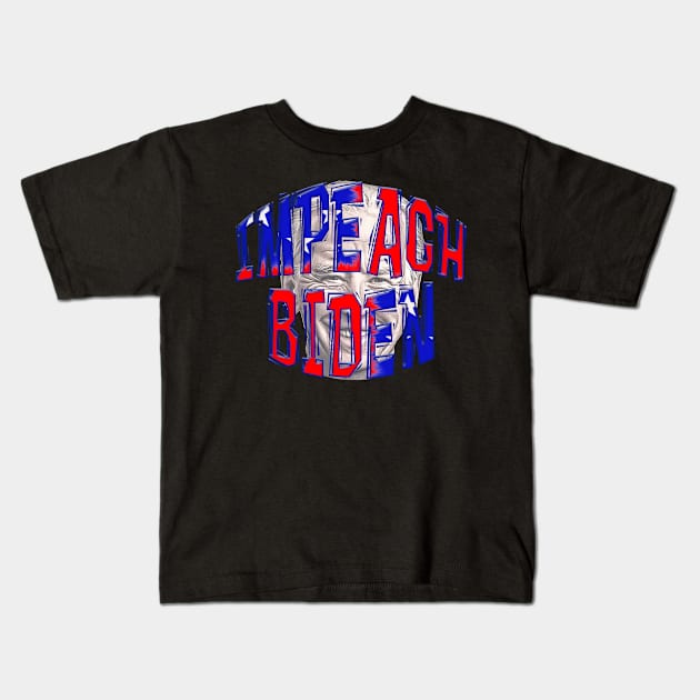 PATRIOTIC IMPEACH BIDEN OVER Caricature / Cartoon Kids T-Shirt by Roly Poly Roundabout